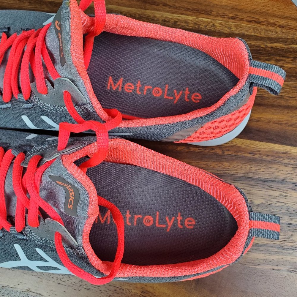 Asics MetroLyte Shoes Women’s 7.5 Gray Coral Lace Up Athletic Walking Sneakers - Picture 7 of 10